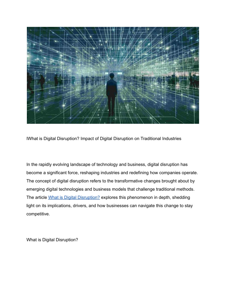 iwhat is digital disruption impact of digital n.w