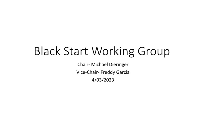 Enhancing Black Start Operations and Training Efforts