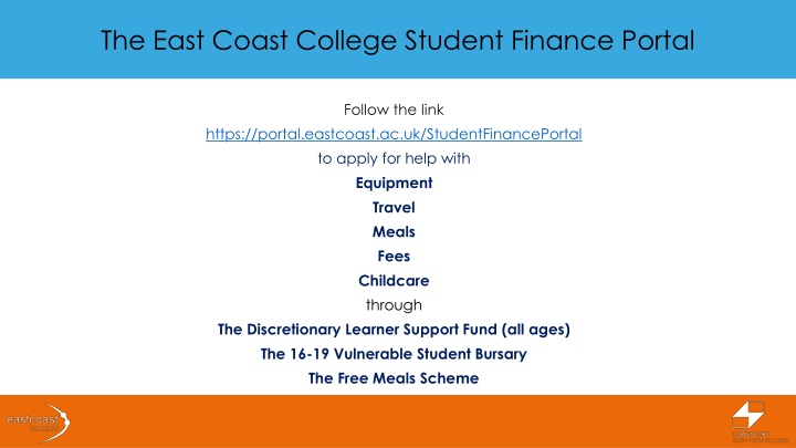 East Coast College Student Finance Portal - Apply for Financial Assistance