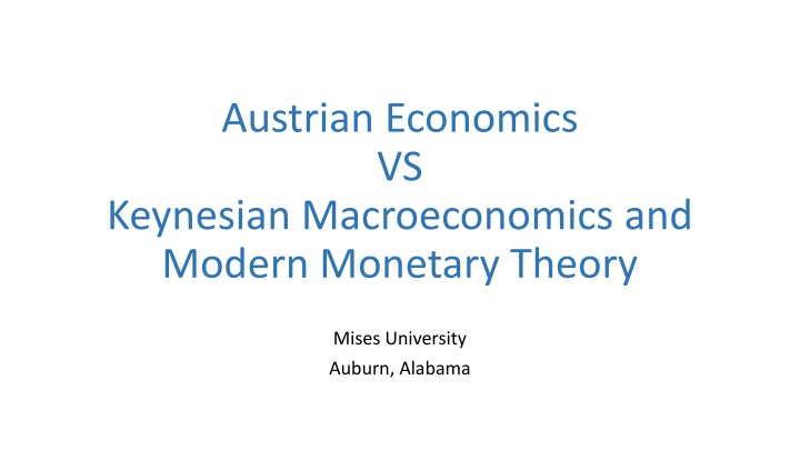 Contrasting Austrian Economics vs. Keynesian Macroeconomics