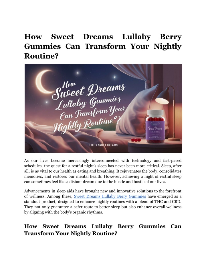 how gummies can transform your nightly routine n.w