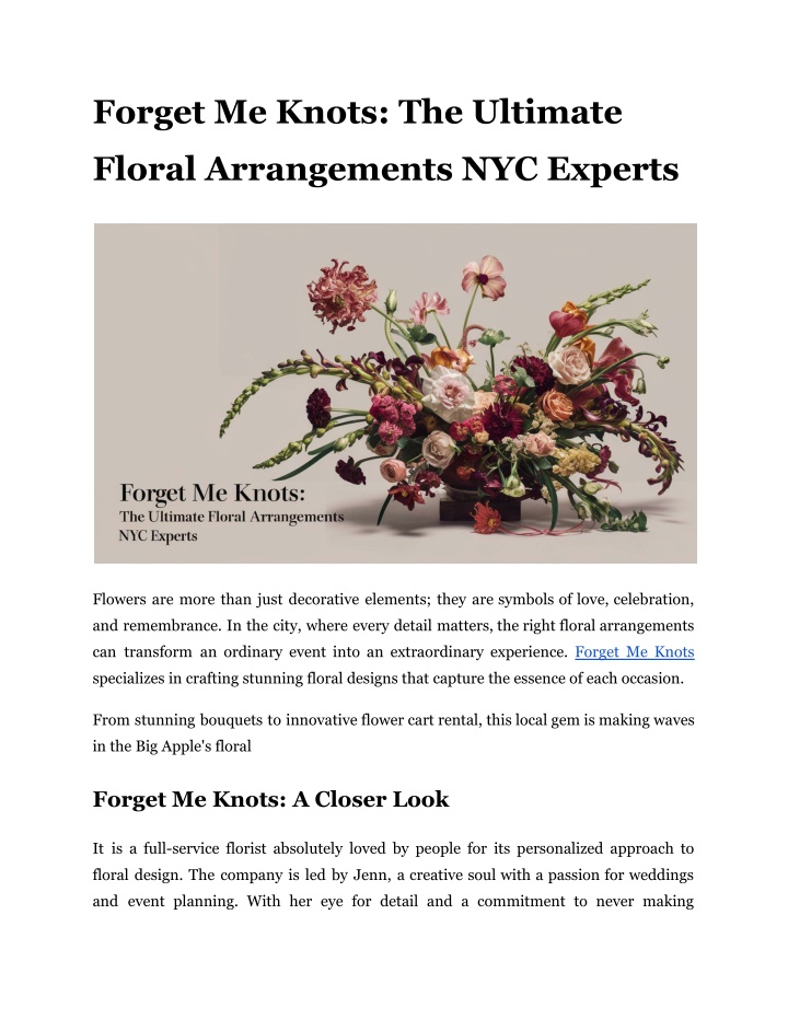 forget me knots the ultimate n.w