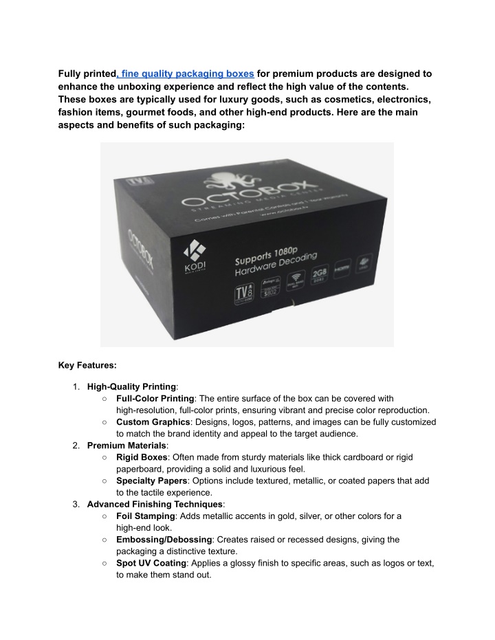 fully printed fine quality packaging boxes n.w