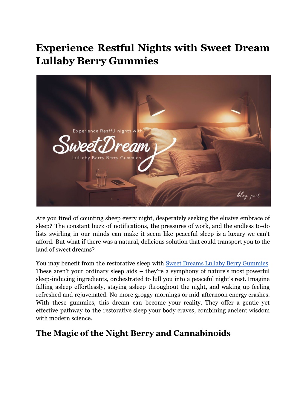 experience restful nights with sweet dream l.w