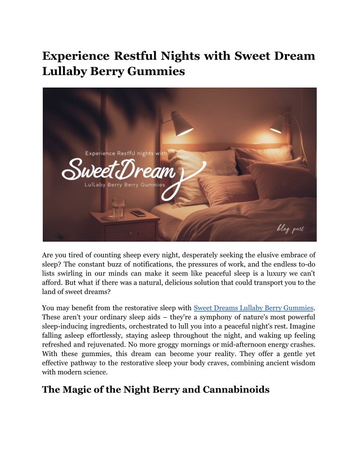 experience restful nights with sweet dream n.w