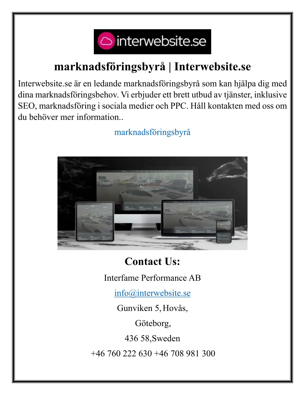 marknadsf ringsbyr interwebsite se n.