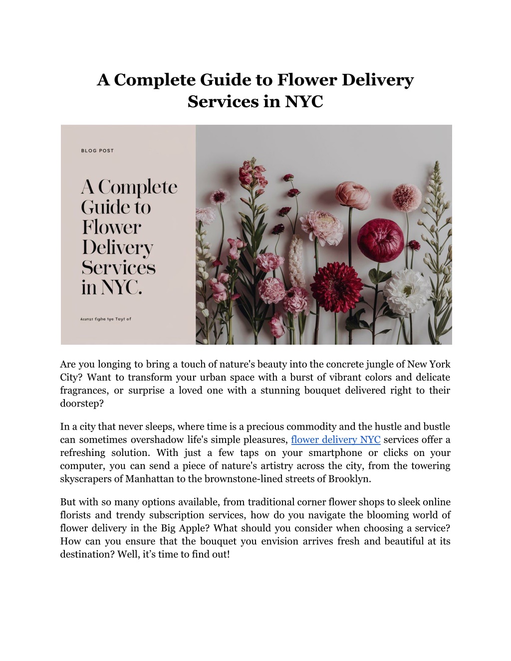 a complete guide to flower delivery services l.w