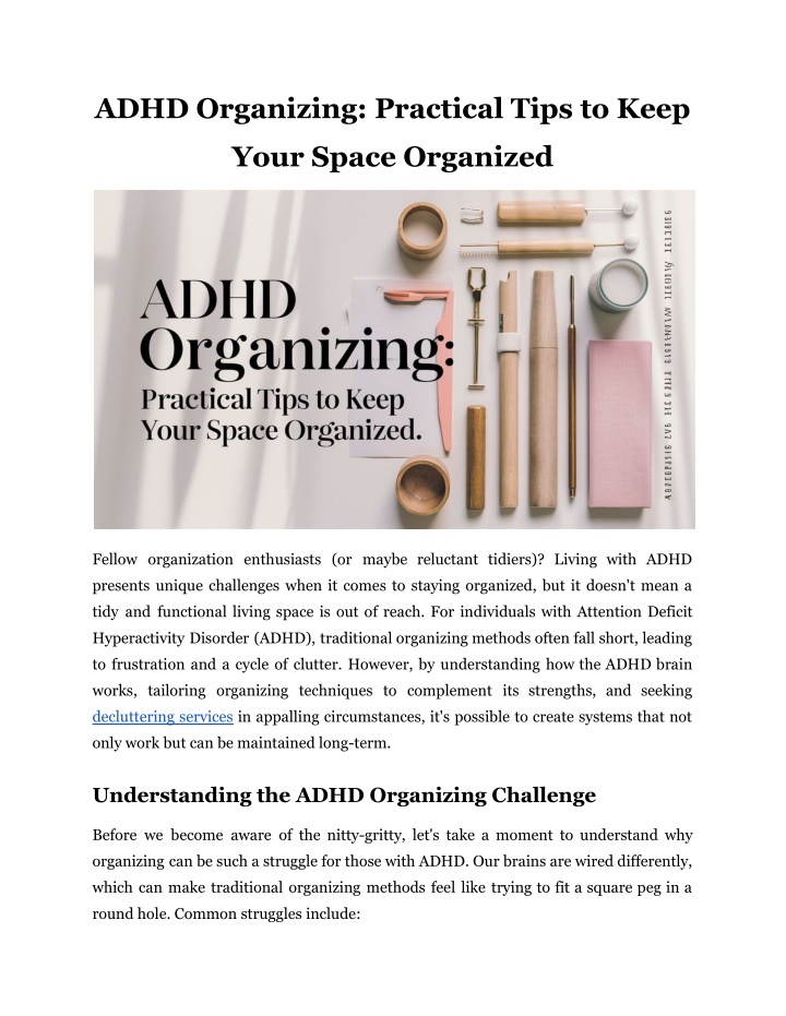 adhd organizing practical tips to keep n.w