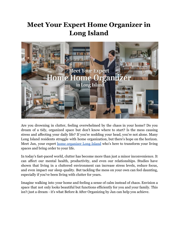 meet your expert home organizer in long island n.w
