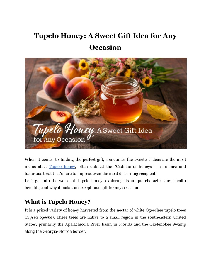 tupelo honey a sweet gift idea for any n.w