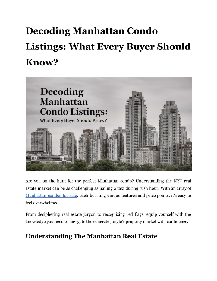 decoding manhattan condo n.w