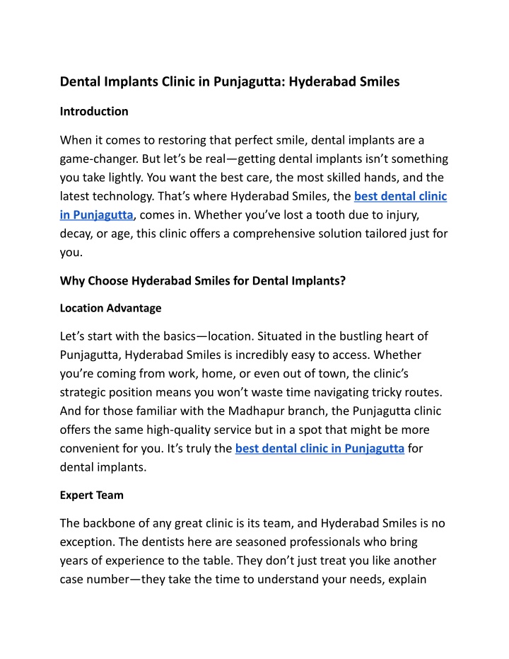 dental implants clinic in punjagutta hyderabad n.w
