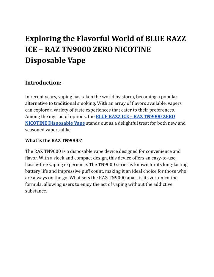 exploring the flavorful world of blue razz n.w