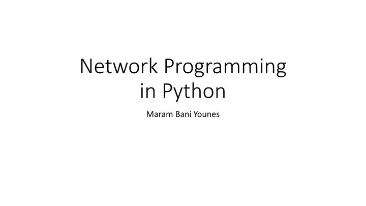 Network Programming in Python