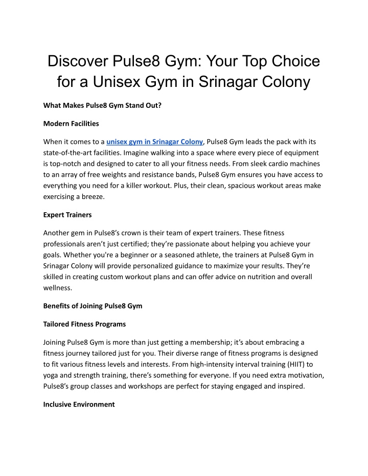 discover pulse8 gym your top choice for a unisex n.w