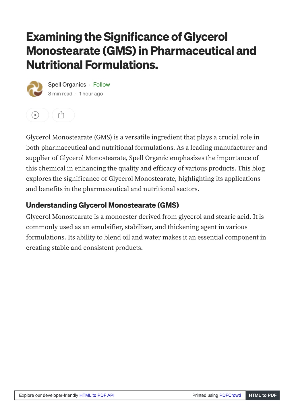 examining the significance of glycerol l.w