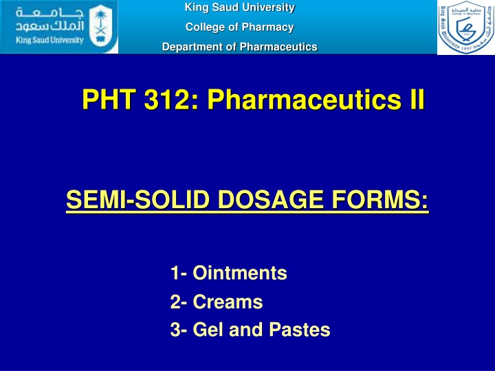 Ointments and Ointment Bases in Pharmaceutics