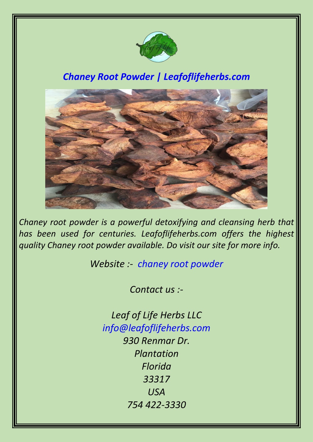 chaney root powder leafoflifeherbs com l.w