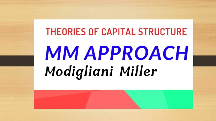 Modigliani and Miller Approach: Refinement of Net Operating Income Approach