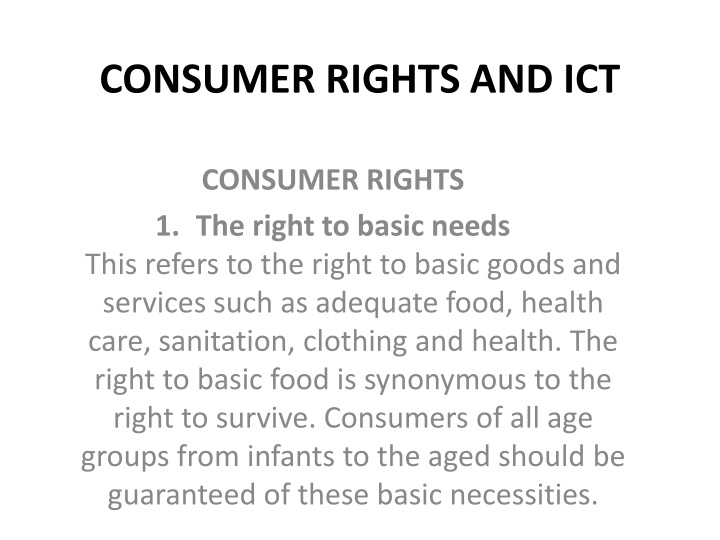 Consumer Rights and ICT: Empowering Consumers Through Information and Communication Technology