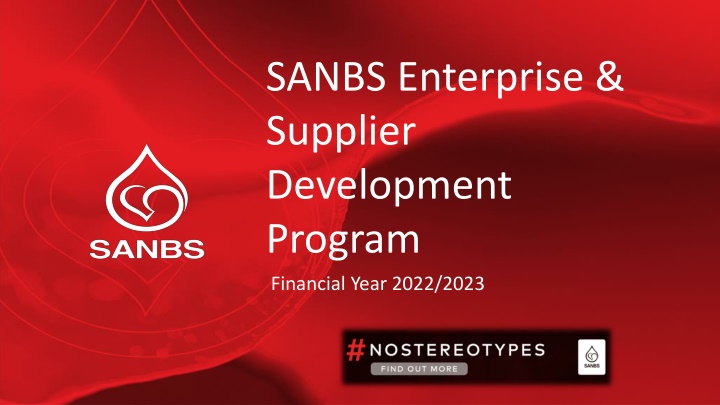 SANBS Enterprise & Supplier Development Program Overview