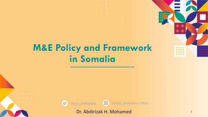 Monitoring and Evaluation Policy and Framework in Somalia