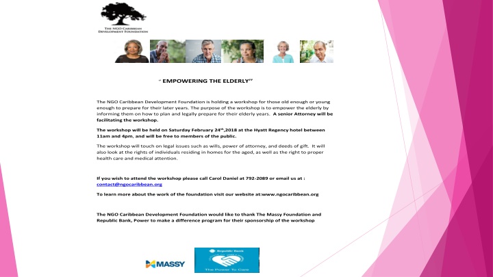 Empowering the Elderly: Legal Workshop by Caribbean Development Foundation