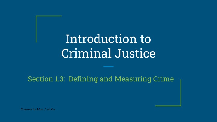 Crime in the Criminal Justice System