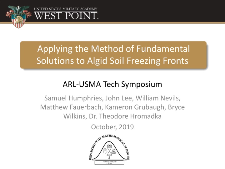 Fundamentals of Applying the Method of Fundamental Solutions to Algid Soil Freezing Fronts