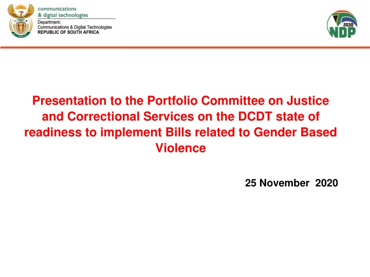 Department of Communications and Digital Technologies Readiness for Gender-Based Violence Bills