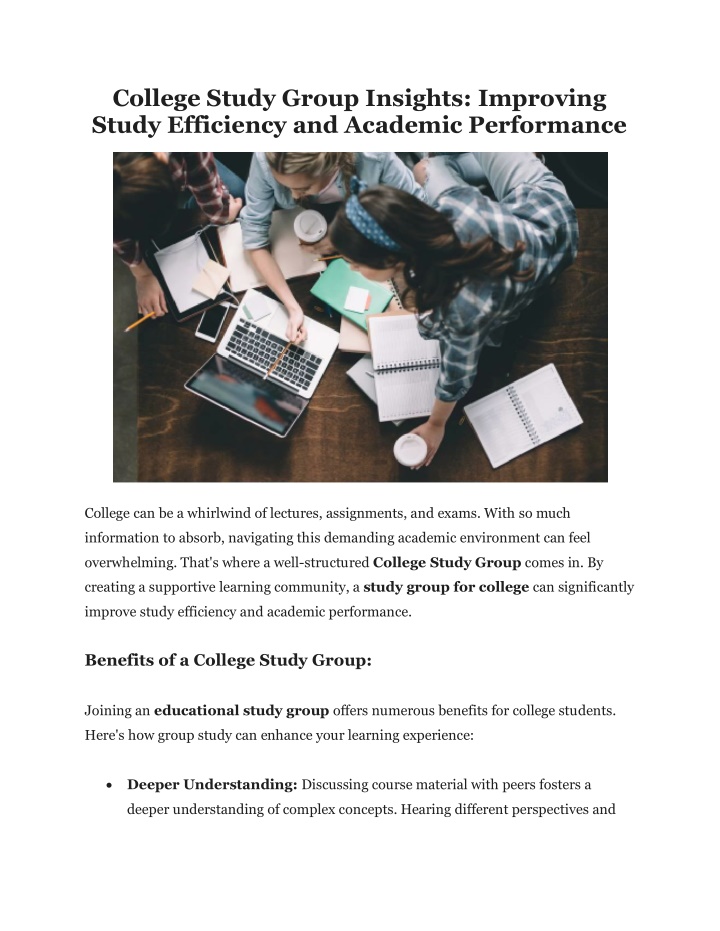 college study group insights improving study n.w