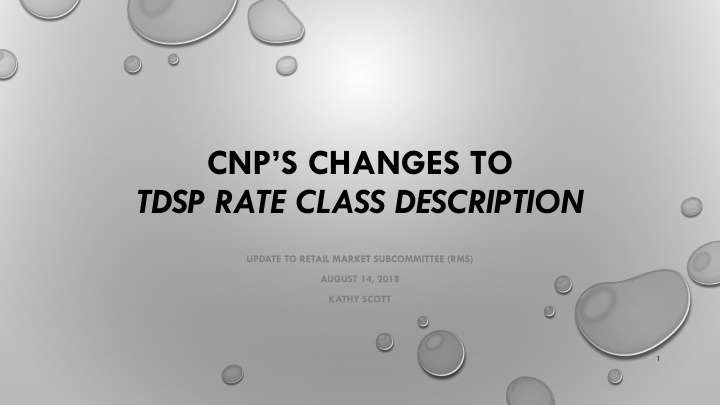 Changes to TDSP Rate Class Description in Retail Market Subcommittee