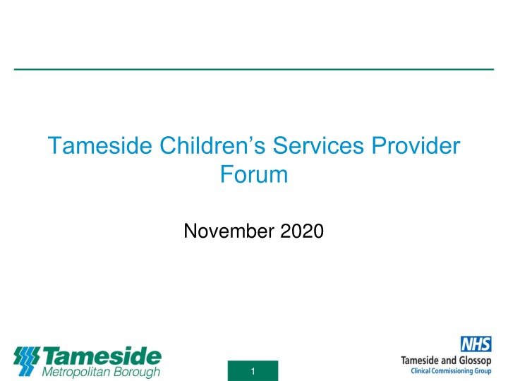 Tameside Children's Services Provider Forum November 2020