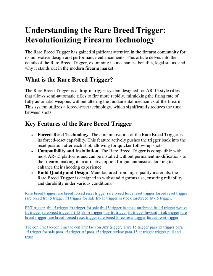understanding the rare breed trigger n.w