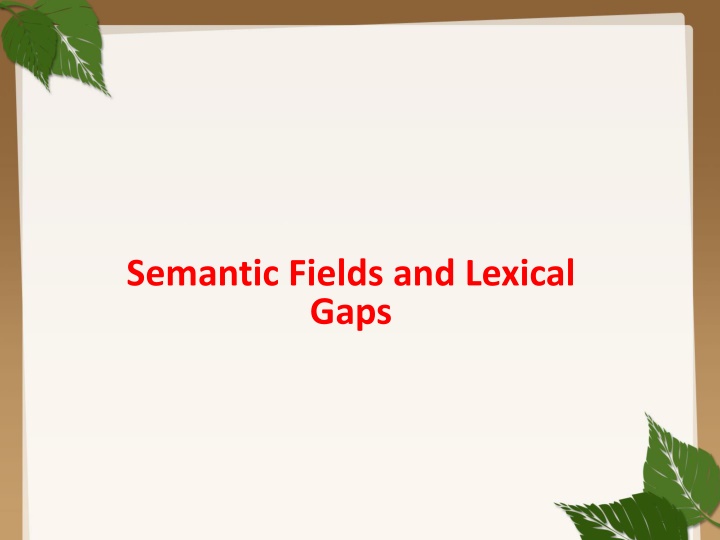 Evolution of Semantic Field Theory in Linguistics