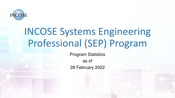 INCOSE Systems Engineering Professional (SEP) Program Statistics Overview