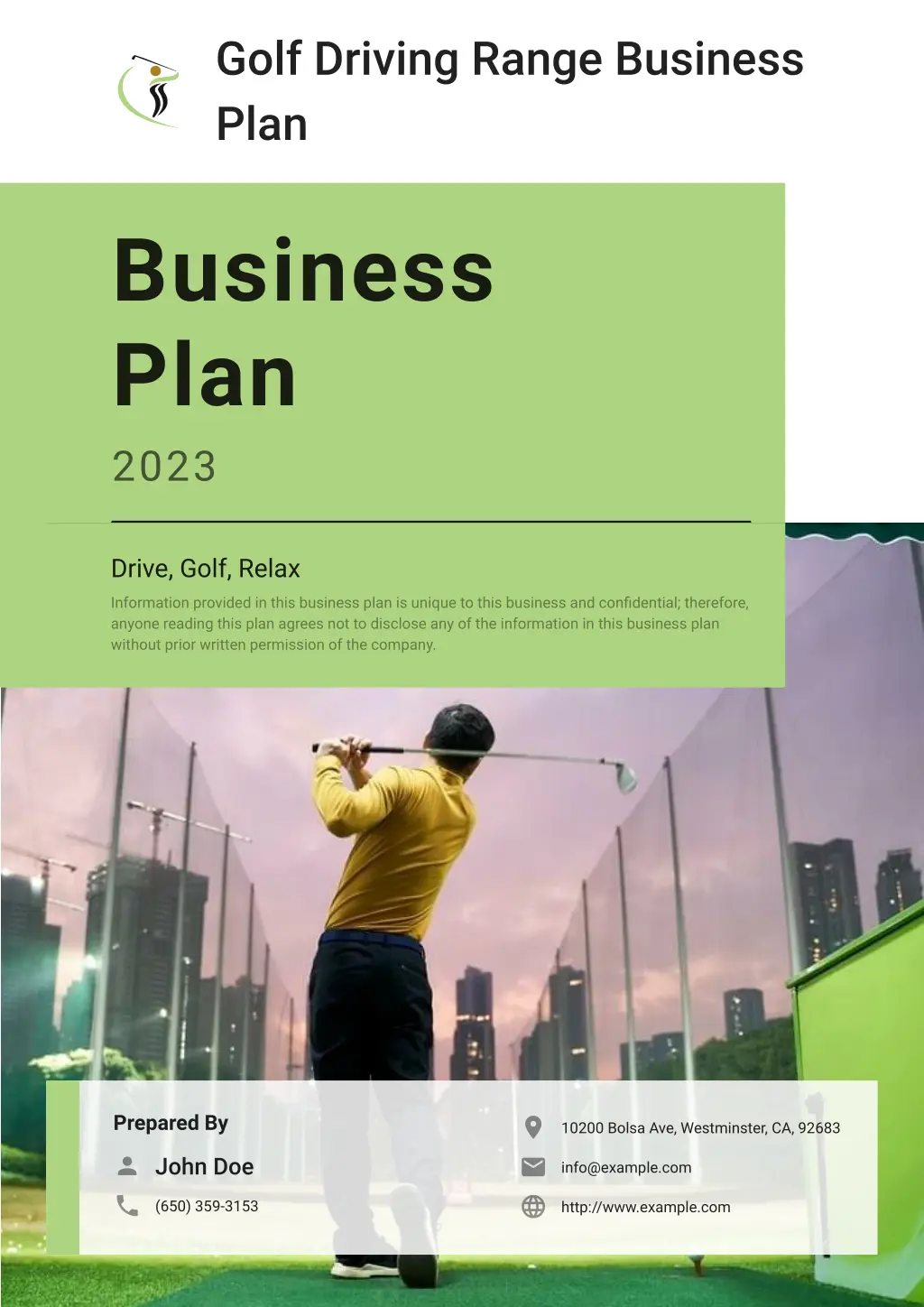 golf driving range business plan n.