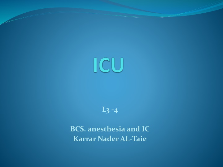 BCS. anesthesia and IC