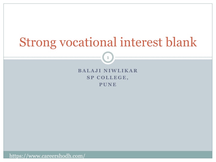 Strong vocational interest blank