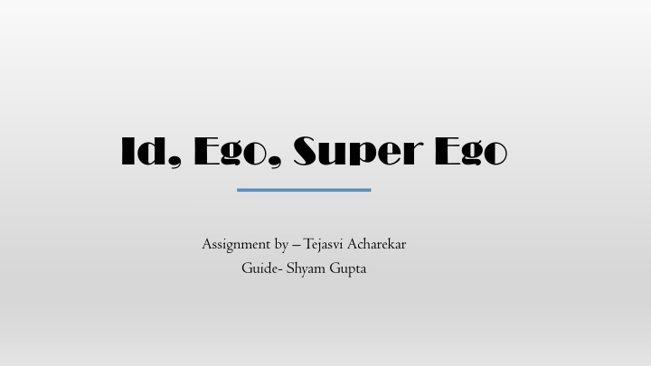 Freud's Theory of Id, Ego, and Superego