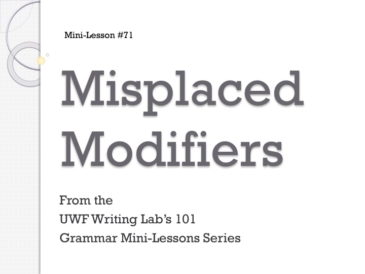 Misplaced Modifiers in Grammar