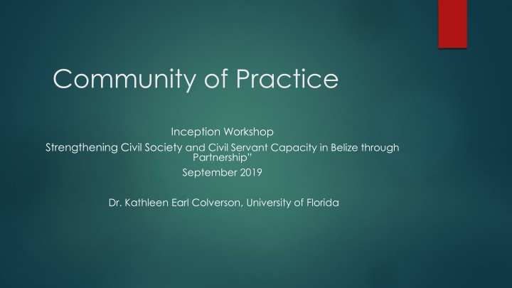 Strengthening Civil Society and Civil Servant Capacity Through Community of Practice Workshop