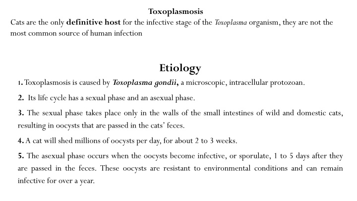 Toxoplasmosis: Causes, Transmission, and Hosts