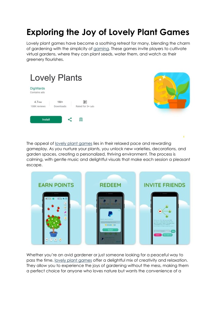 exploring the joy of lovely plant games n.w