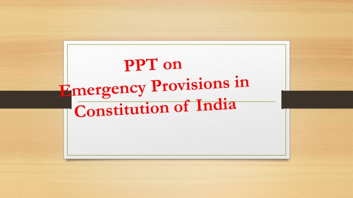 Emergencies in the Indian Constitution