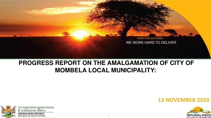 Progress Report on Amalgamation of City of Mbombela Local Municipality
