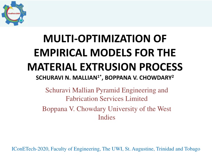 Multi-Optimization of Empirical Models for Material Extrusion Process