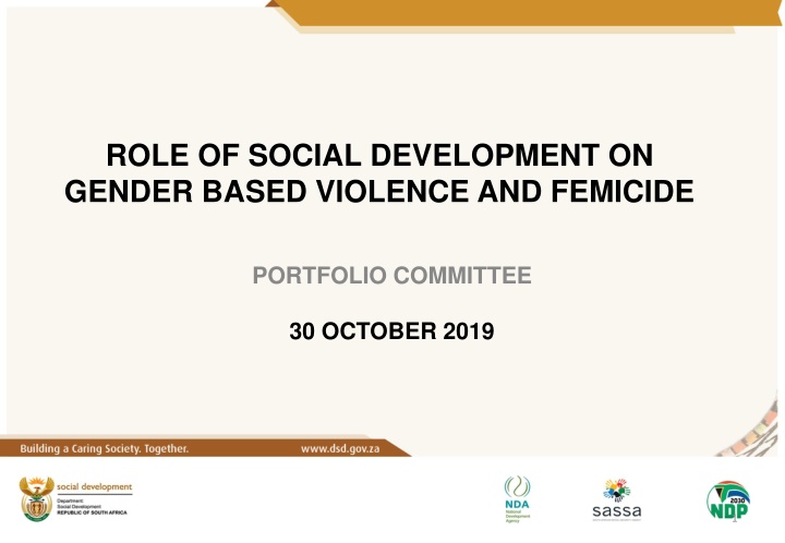 Role of Social Development in Gender-Based Violence and Femicide: Portfolio Committee Review