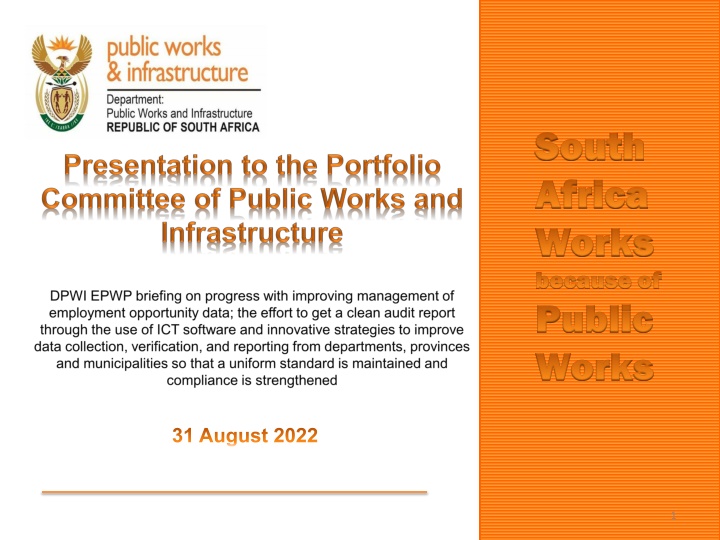 Progress in Public Works and Infrastructure Management Briefing