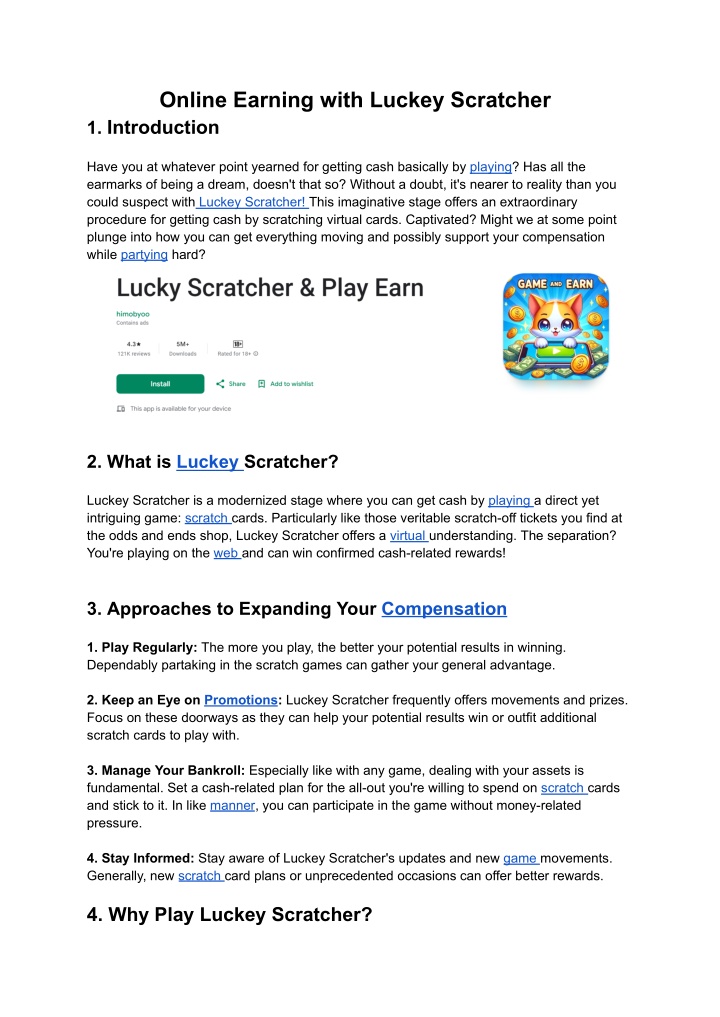 online earning with luckey scratcher n.w